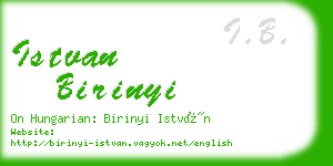 istvan birinyi business card